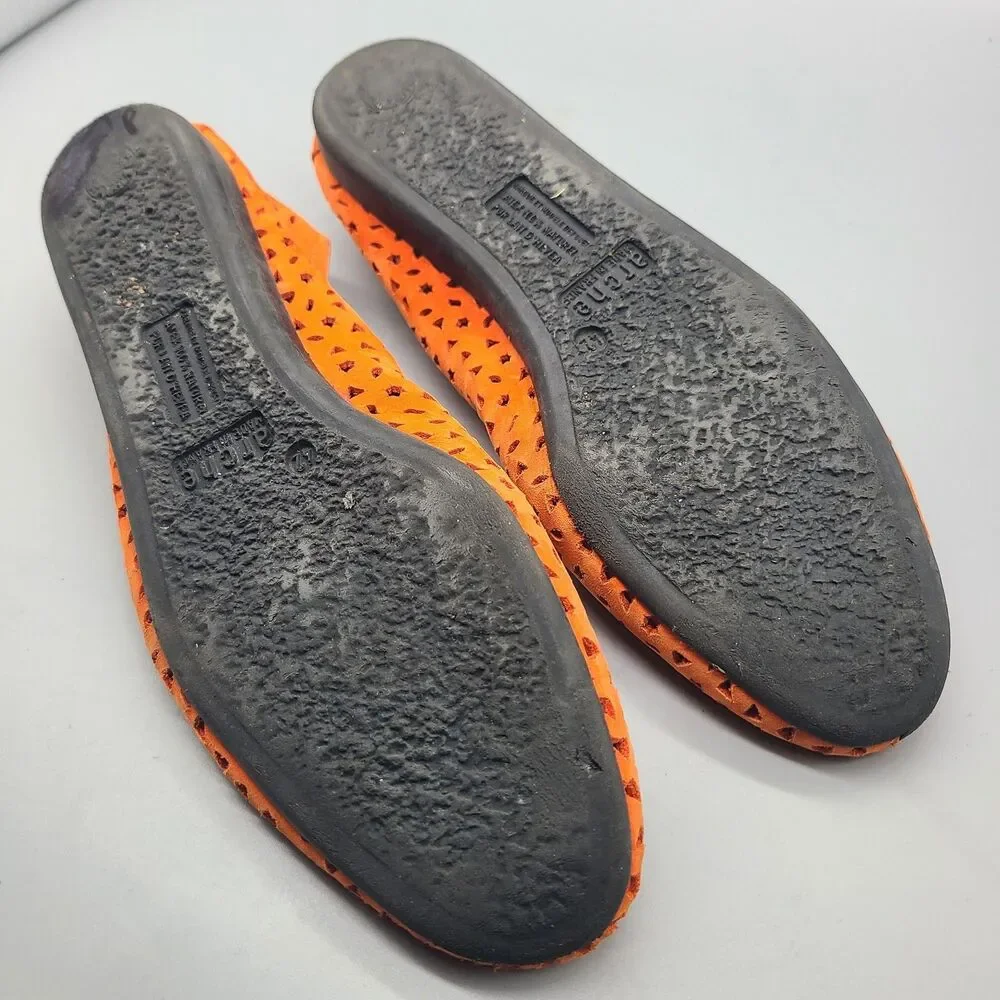 Arche Lilly Ballerina Nubuck ballet Flats orange cut-outs Eur 42  US 11 France - Picture 10 of 13